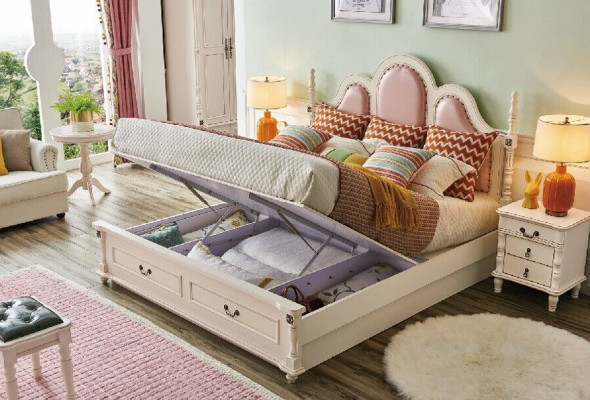 Bed Upholstery Design Luxury Double Hotel Beds Bedroom 180x200 cm Wood new