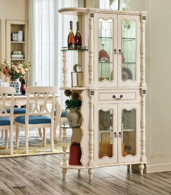 Display case display cabinet Living room Classic Glass Bar Wood Wardrobe Glass cabinet