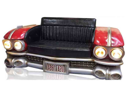 Sofa Car Half Vehicle Ratro Cinema Couch Upholstery Suite Leather Sofa