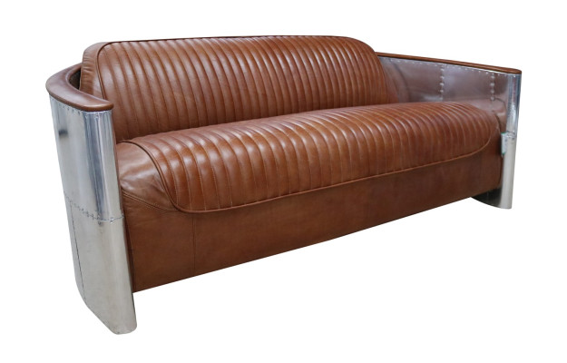 Design Club 3 Seater Sofa Leather Sofa Three Seater Vintage Leather Aluminum Couches