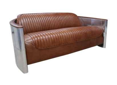 Design Club 3 Seater Sofa Leather Sofa Three Seater Vintage Leather Aluminum Couches