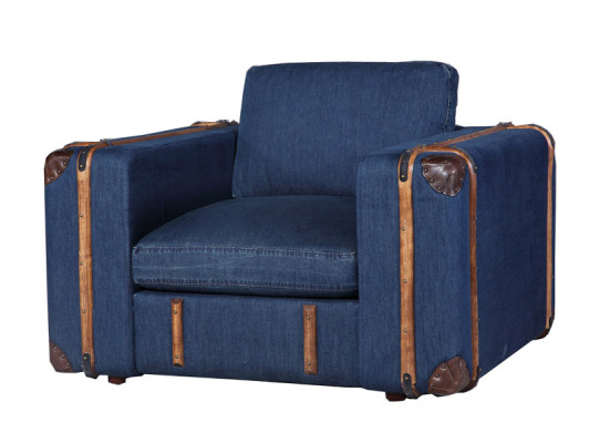 Design Armchair Suitcase Textile Couch Upholstery Single Seater Sofas Living room Furniture retro