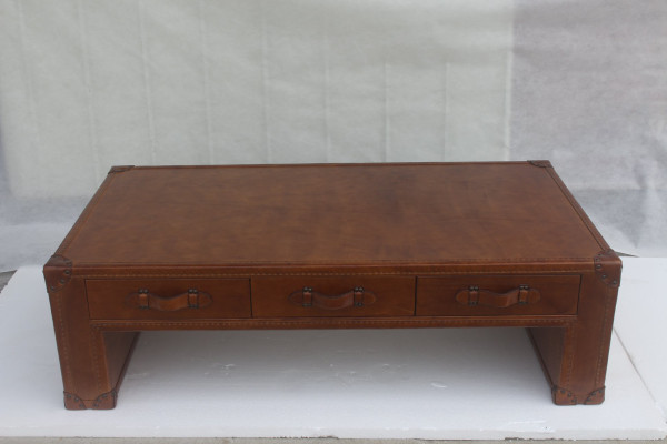 Coffee table Living room table Chest Side table in Vintage Table 147x85cm Leather