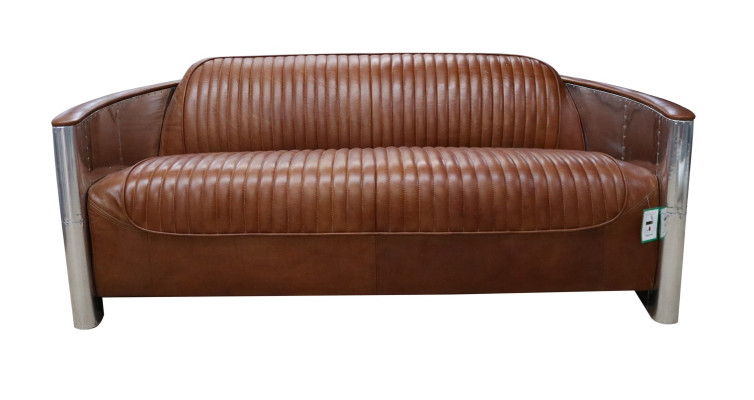 Design Club 3 Seater Sofa Leather Sofa Three Seater Vintage Leather Aluminum Couches
