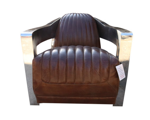 Aviator Furniture Luxury Vintage Retro Shabby Leather Chair Designer Armchair Sofa