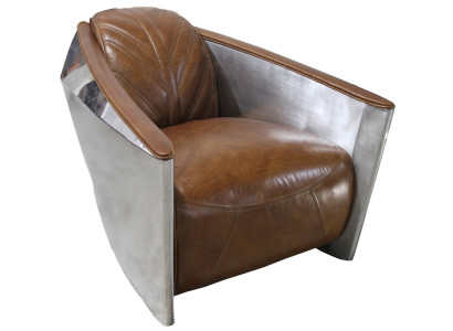 Leather aircraft airplane aviator armchair lounge chair cocktail chair vintage