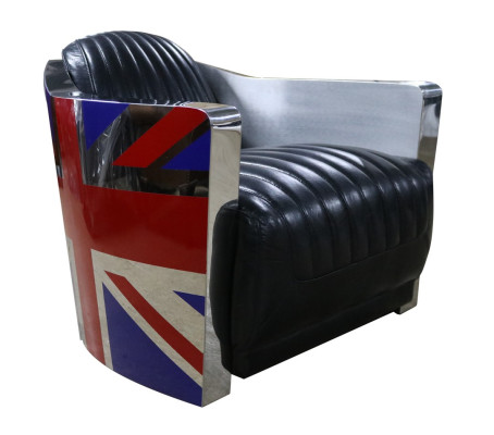 Genuine leather vintage leather armchair decorative design armchair Rocket Union Jack Vintage