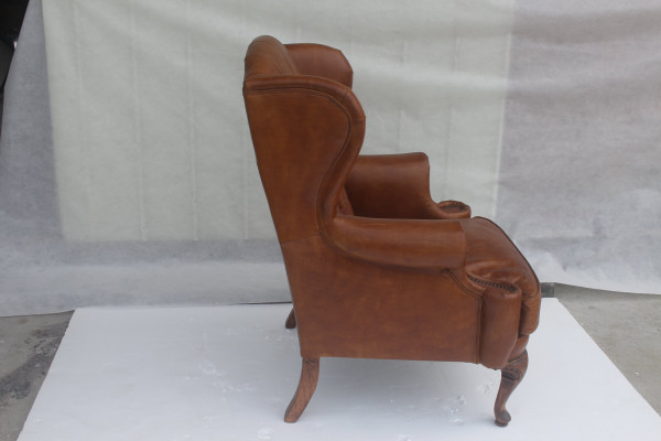 Chesterfield Leather Armchair Wing Chair Vintage Club Chair Executive Chair Wing Chair