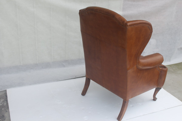 Chesterfield Leather Armchair Wing Chair Vintage Club Chair Executive Chair Wing Chair