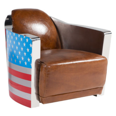 Genuine leather vintage leather chair design chair Rocket Union Jack Vintage