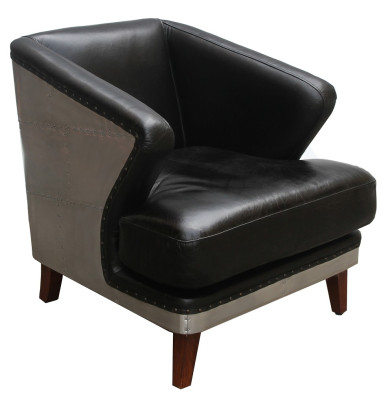 Club Chair Black Leather Leather Chair Vintage Armchair Furniture Relax