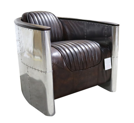 Armchair Design Genuine leather Vintage Luxury Furniture Upholstery Aviator Airplane