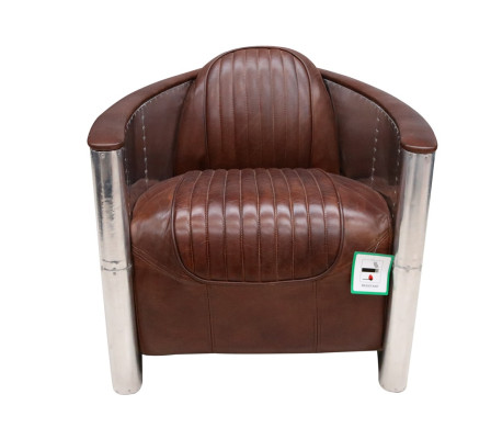 Leather armchair Aviator club chair Art Deco cocktail chair TV chair