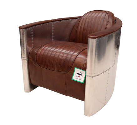 Leather armchair Aviator club chair Art Deco cocktail chair TV chair