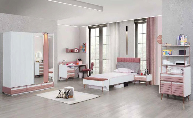 Youth Room Childrens room Complete Set Youth Bed Desk Wardrobe Furniture