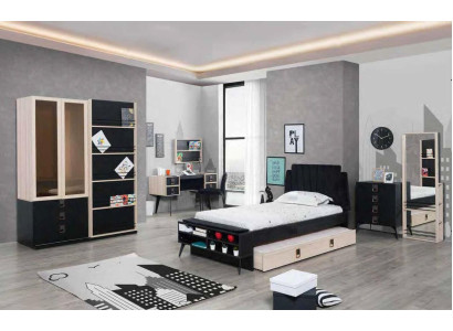 Designer Room Youth Children Bedroom Table Bed Chest of drawers Wardrobe Set 5pcs