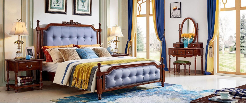 Design Bedroom Complete Set Bed Bedside tables Dressing table 5 pcs
