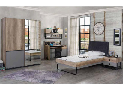 Complete Youth Room Childrens room Set Table Bed Wardrobe Bedside table 4pcs