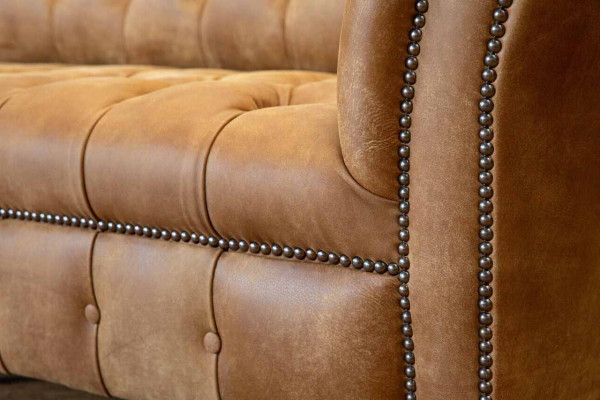 Sofa 4 Seater Chesterfield Upholstery Living room Design Luxury Wood new