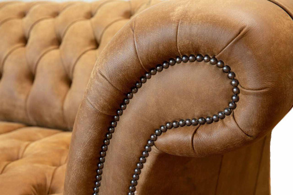 Sofa 4 Seater Chesterfield Upholstery Living room Design Luxury Wood new