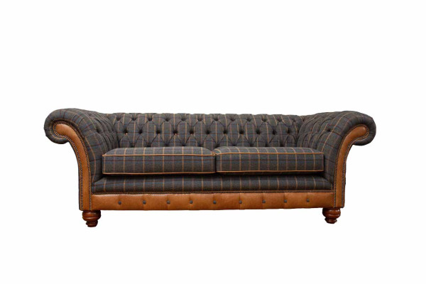 Sofa 3 Seater Designer Sofa Couch Upholstery Brown Couches Fabric Textile new