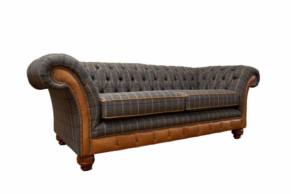 Sofa 3 Seater Designer Sofa Couch Upholstery Brown Couches Fabric Textile new