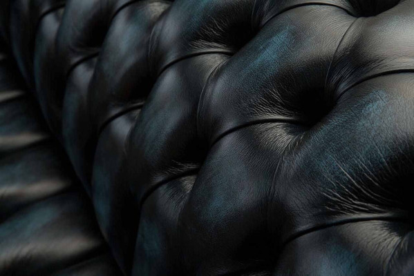 Classic r 3 Seat Couch Upholstery Seat Chesterfield Textile Leather Blue