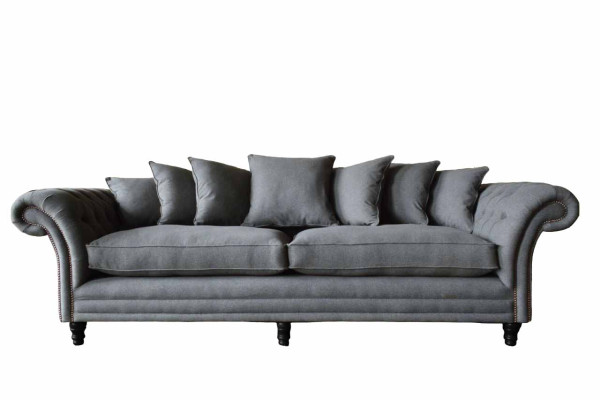 Chesterfield Couch Upholstery Sofas Classic Sofa 4 Seater Couches Gray