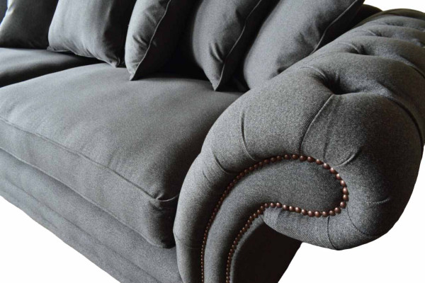 Chesterfield Couch Upholstery Sofas Classic Sofa 4 Seater Couches Gray