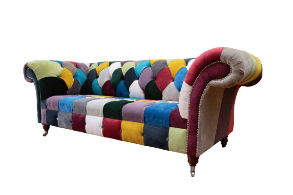 Chesterfield Sofa Upholstery Design Multicolor Seat Textile Couch Living room