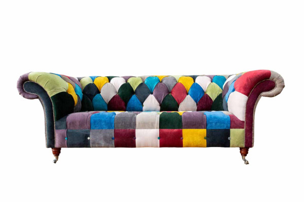 Chesterfield Sofa Upholstery Design Multicolor Seat Textile Couch Living room