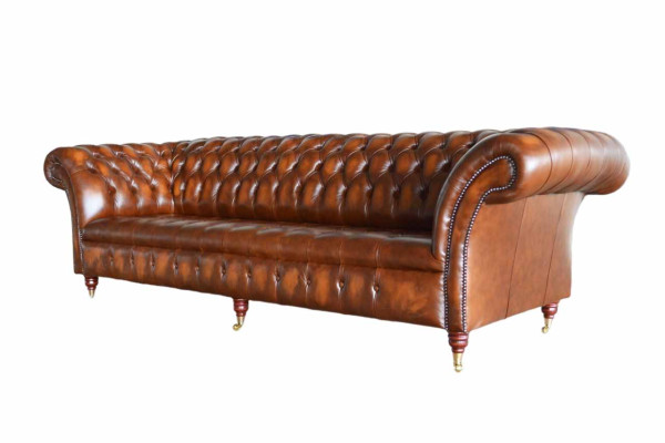 Sofa 4 Seater Chesterfield Design Luxury Sofa Upholstery Couch new Brown