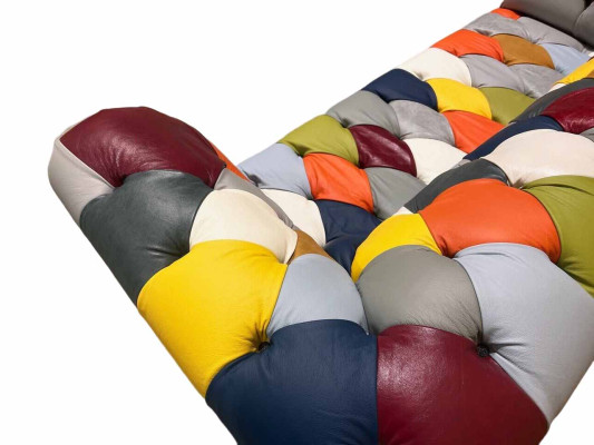 Chesterfield 3 Seater Fabric Design Couch Upholstery Textile Modern Sofa new