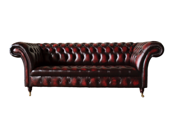Chesterfield Leather Sofa 3 Seater Brown Designer Couch Luxury Upholstery new