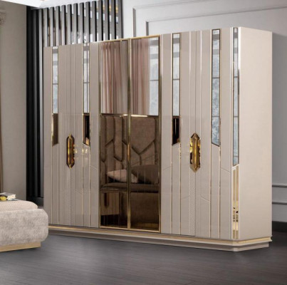 Wardrobe Wooden Cabinet Modern Wardrobe Wardrobe Beige