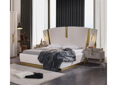 Bedroom Double bed Suite Bed Bedside tables White 3-piece luxury