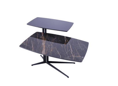 Black Furniture Living room Complete Coffee table with side table luxury