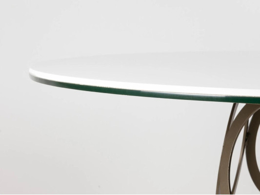 Dining room table Dining table Round kitchen table with metal table legs 100×100cm new