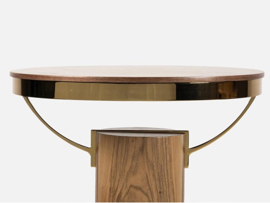 2x Round Side Table Brown Living room Coffee table Design Modern