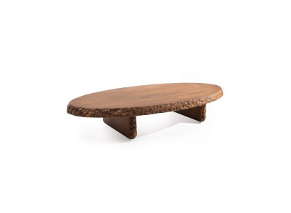 Stylish coffee table with wooden top in light brown color modern