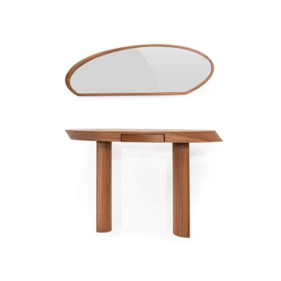 Modern Living room Set Consists of Wood Console table and Mirror 2pcs.