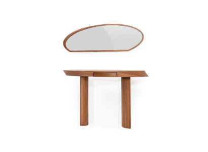 Modern Living room Set Consists of Wood Console table and Mirror 2pcs.