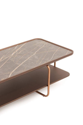 Modern Coffee table Gold Color with Porcelain Worktop Stylish new