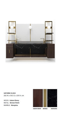Brown Italian Washbasin Classic r vanity cabinet Classic Furniture
