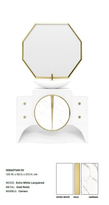 White SEBASTIAN-Washbasin Italian Bathroom -Classic base cabinet