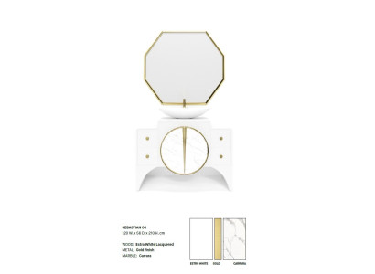 White SEBASTIAN-Washbasin Italian Bathroom -Classic base cabinet