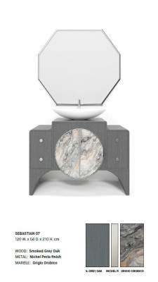 Gray SEBASTIAN Washbasin Italian bathroom base cabinet Classic Furniture