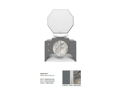 Gray SEBASTIAN Washbasin Italian bathroom base cabinet Classic Furniture