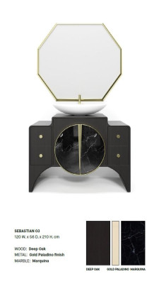 Black SEBASTIAN Italian Bathroom classic vanity unit