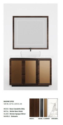 Washbasin Estro Collezioni Italian brown bathroom base cabinet for